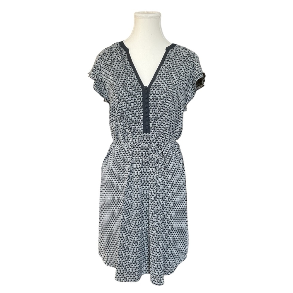 H&M Navy Blue Printed Dress